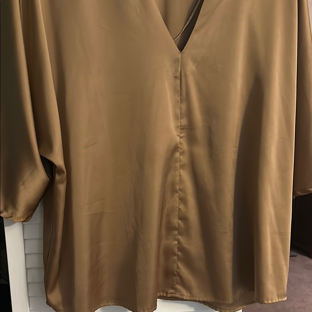 Banana Republic Tan V-Neck Blouse - Picture 3 of 8